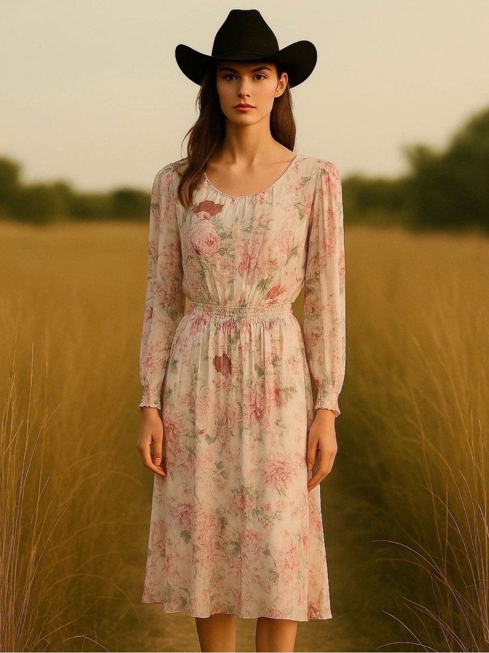 Zara | Floral Midi Dress, XS